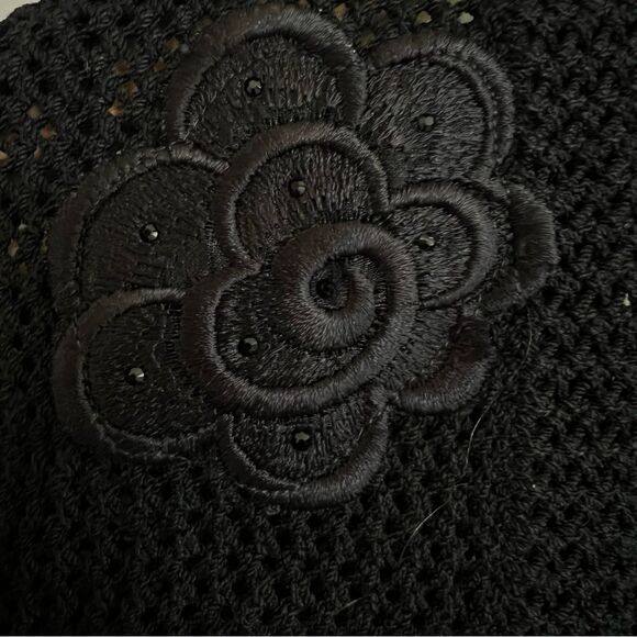 Elana Womens Y2K Crochet Knit Bolero Sweater Size M Floral Applique Whimsigoth - Picture 5 of 9